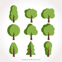 green trees cut out from paper