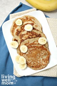 pancakes with bananas and cinnamon on a plate