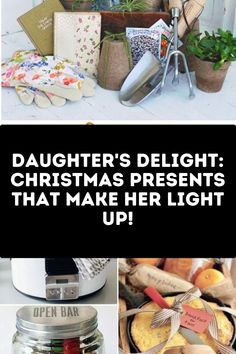 a collage of photos with the words daughter's delight christmas presents that make her light up