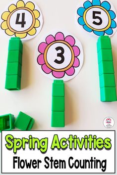 Do you need some fun spring activities for your math and literacy centers? This packet is perfect for the months of April and May and includes 18 interactive centers that work on Letter Recognition, Number Recognition, Counting, Colors, Patterns, Fine Motor Skills, and more! Perfect addition to your preschool, pre-k, and transitional kindergarten curriculum! Growing Theme For Preschool, Spring In Preschool, Plants Prek Activities, Prek Small Group Ideas, Kinder Spring Activities, Spring Fine Motor Activities Toddlers, Preschool April Themes, May Kindergarten Activities, Spring Preschool Centers