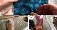 four pictures showing different ways to sew