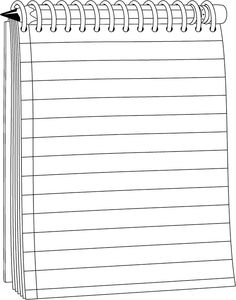 a notebook with lined paper attached to it