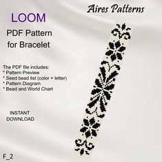 a cross stitch pattern for bracelets with the words loom written in black and white