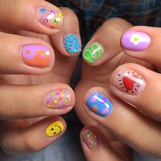 Lexi Nails, Rave Nails, Colors Nails, Mens Nails, Hippie Nails, Nails Now, Short Square Nails, Nails For Kids, Festival Nails