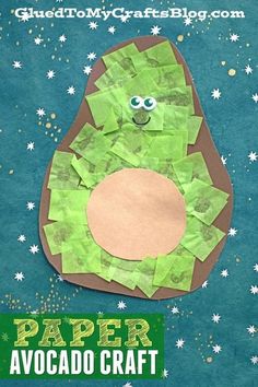 the paper avocado craft is made to look like an animal