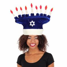 Menorah Hat | ModernTribe - Stylish Judaica for Cool Jews Hotel Transylvania Costume, Happy Chanukah, Chanukah Menorah, Minecraft Costumes, Kiss Costume, Troll Costume, Addams Family Costumes, Plush Hat