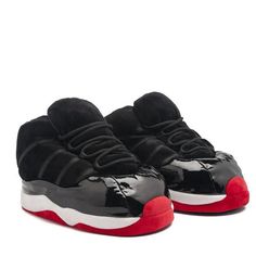 Slippers Jordans, Jordan Slippers, 2020 Clothes, Bred 11s, Bred 11, Bred 4, Retro 11, Sneakers Looks, Statement Shoe