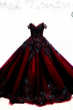 Mak Tumang, Goth Wedding Dresses, Red Ball Gowns, Black Red Wedding, Black Wedding Gowns, Black Ball Gown, Red Wedding Dress, Gothic Wedding Dress, Dark Wedding