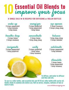 Ever found yourself struggling to focus? These essential oil recipes will help with stress, anxiety and fatigue so you can focus and get stuff done. Essential Oils Focus, Săpunuri Handmade, Essential Oil Combinations, Doterra Essential Oils Recipes, Magia Das Ervas, Essential Oils Guide