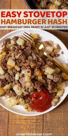 this easy stove top hamburger hashbrown has been made in just 20 minutes and is ready to be eaten