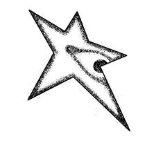 a black and white drawing of a star