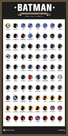 the batman poster is shown with many different colors