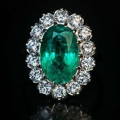 Emerald Diamond Engagement Ring, Diamond Tops, Emerald Ring Engagement Diamond, Emerald Ring Vintage, Luxury Engagement Rings, Faberge Eggs, Engagement Ring Diamond Cut, Emerald Jewelry, Lovely Jewellery