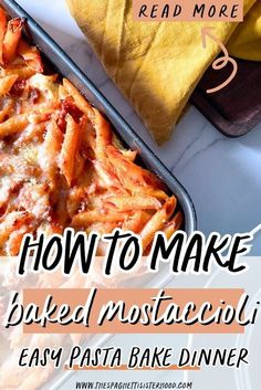 Learn to spice up your dinner with our baked mostaccioli recipe featuring savory sausage. This oven baked mostaccioli with sausage recipe is a true crowd-pleaser. The combination of savory sausage, perfectly cooked pasta, and a rich tomato sauce makes it a go-to dish for any occasion. Visit our blog now for the full pasta dinner recipe!