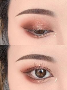 Asian Makeup Looks Hooded Eyes, Make Up Wisuda Korean Look, Make Up Wisuda, Korean Makeup Look, Day Makeup Looks, Eye Makeup Techniques