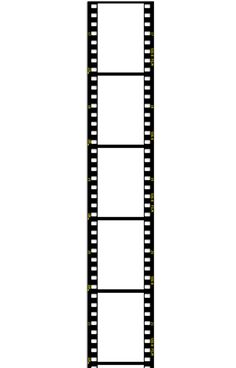 a black and white film strip on a white background