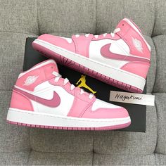 Nike Air Jordan 1 Retro Mid Pastel Pink White Shoes New Release + Best Seller These Shoes Come With Youth’s Size Hese Shoes Come With Youth’s Size 4 Youth = Women’s 5.5 (Last) 4.5 Youth = Women’s 6 (Last) 5 Youth = Women’s 6.5 (Last) 5.5 Youth = Women’s 7 (Last) 6 Youth = Women’s 7.5 (Last) 6.5 Youth = Women’s 8 (Last) 7 Youth = Women’s 8.5 (Last) Check Out With Women’s Size Only !!! Brand New With Original Box Sweet Colorway Ship Same Or Next Day All Sales Final. 100% Authentic #Nike #Jordan1 # Women’s Jordan Shoes, Nike Air Jordans Pink, Pink Shoes Jordans, Cute Pink Jordans, Jordan Shoes For Women Sneakers, Cute Jordan 1s, Nike Air Jordan Pink, Best Jordans Pinks, Pink Air Jordans