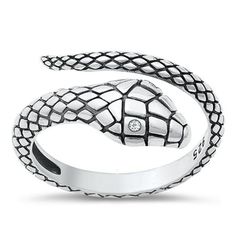 Snake Serpent White Cubic Zirconia Wholesale Ring .925 Sterling Silver Band Jewelry Female Size 6 All our silver jewelry is crafted from .925 silver also commonly referred to as sterling silver. Sterling silver is the standard for beautiful high-quality silver jewelry and can not be replicated by lower priced silver plated jewelry. It is 92.5% pure silver, mixed with alloys to add strength and durability to stand the test of time. We promise superior service which includes fast shipping, great c Serpent Jewelry, Band Jewelry, Silver Plated Jewelry, Sterling Silver Mens, Sterling Silver Cross, Size 10 Rings, Sterling Silver Bands, Silver Man, Pure Silver