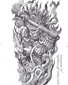 Rockwell Makati, Raijin Tattoo, Japanese Demon Tattoo, Dragon Tattoo Art, Spirit Tattoo, Demon Tattoo