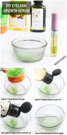 Eyelash Growth Diy, Diy Eyelash Growth Serum, Using Castor Oil, Pure Castor Oil, How To Grow Eyelashes, Brown Spots Removal, Eyelash Growth Serum, Aloe Gel, Hair Growth Serum