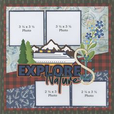 an image of a photo frame with the words explore nature on it