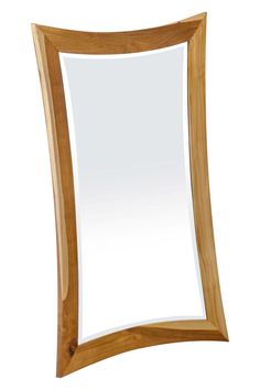 a wooden framed mirror on a white background with clippings to the bottom half