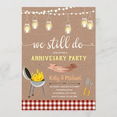 we still do anniversary party with bbq grill and lanterns on the string above it