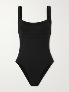 WARDROBE.NYC's 'Scoop' swimsuit is a classic style that works beyond the pool - try it with denim shorts or a flowy skirt to dinner, too. It's made from technical Italian fabric with plenty of stretch and has a seamed underband, low back and high-cut legs. Wardrobe Nyc, Simplicity Fashion, Flat Dress Shoes, Dress Flats, Exclusive Dress, Sport Swimwear, Flowy Skirt, Italian Fabric, Bag Dress