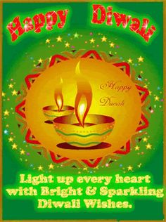 happy diwali greeting card with two lit candles