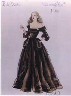 Edith Head Design for Bette Davis in All about Eve Costume Design Sketch, Betty Davis, All About Eve