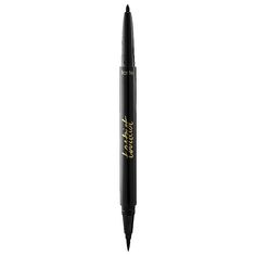 What it is: A dual-ended eyeliner with a waterproof liquid and a pencil liner, combined in one convenient tool.Highlighted Ingredients: - Amazonian Clay: Natures most perfect ingredient for better, longer, truer wear. - Mineral Pigments: Soothe and soften skin around the lash line. Ingredient Callouts: Free of parabens, phthalates, mineral oil, and triclosan. This product is also vegan and gluten-free.What Else You Need to Know: This long wear, two-in-one liquid and gel pencil eyeliner creates a Best Waterproof Eyeliner, Tattoo Line Art, Eyeliner Shapes, Eyeliner For Hooded Eyes, How To Do Eyeliner, Tattoo Line, Eyeliner For Beginners, Simple Eyeliner, Waterproof Liquid Eyeliner