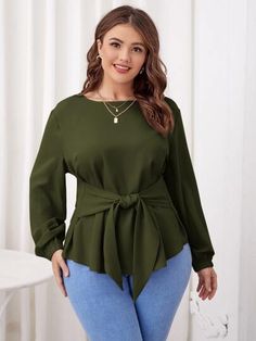 Peplum Curve Tops | Fashion Peplum Curve Tops | SHEIN USA Fashion Tops Blouse Plus Size, Classy Plus Size Outfits, Bishop Sleeve Blouse, Women Chiffon Blouse, Blue Jean Outfits, Fall Plus Size, Muslim Women Fashion, Fashion Tops Blouse