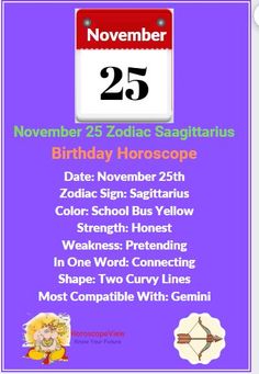 the birthday horoscope for november 25th