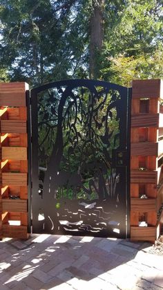 a gate made out of wood and metal