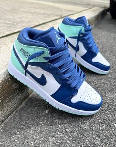 Nike Shoes Women Blue, Sky Blue Nike Shoes, Nike Jordans Costom Blue, Casual Blue Custom Nike Sneakers, Blue Nike Custom Sneakers For Streetwear, White Nike Shoes, Nike Fashion Shoes