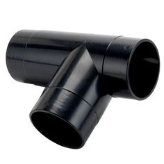 two black plastic pipes on a white background