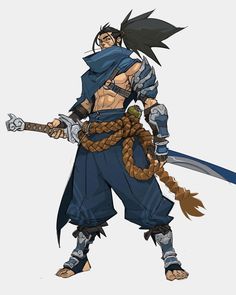 Samurai Reference Pose, Swordsman Character Design, Fighter Character Design Male, Ronin Character Design, Creative Character Design, Character Concept Art Male, Ninja Character Design, Martial Artist Character Design, Yone And Yasuo