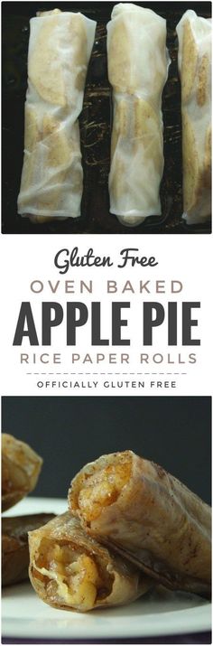 an advertisement for oven baked apple pie rolls