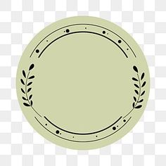 a green plate with black lines on the rim and an olive branch in the middle