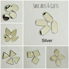 several pictures of different shapes and sizes of cut outs for crafting with paper machs