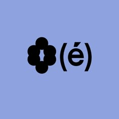 the word e is written in black on a blue background with an image of a flower