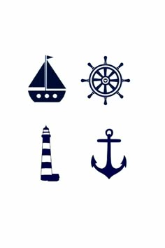 four different types of nautical icons on a white background