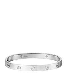 Cartier Love Bracelet Silver Diamonds, White Gold Cartier Love Bracelet, Cartier Love Bracelet Silver, Silver Cartier Bracelet, Cartier Mens Bracelet, Aldo Cipullo, Diamond Love Bracelet, Cartier White Gold, Gold And Diamond Bracelet