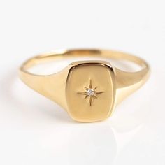 Signet Star Ring 14K Gold Star Ring Diamond Star Ring Minimalist Ring Sterling Silver Ring Celestial Star Ring Yellow Gold Free Diamond Ring Welcome to A1Jewells Experience stunning jewelry which compliments your style everyday, All the items in my shop are hand made items and are crafted by our Master Goldsmith in our workshop, We pay a lot of emphasis on the making of the ring and we always assure you that we will provide best quality products every time toy you, Detailed description of the pr Local Eclectic, Diamond Signet Ring, Gold Starburst, Pave Diamond Band, Gold Signet Ring, Big Rings, Diamond Star, Star Ring, Gold Stars