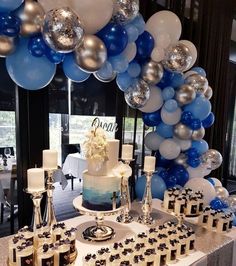 an image of a cake and balloons on the table at a birthday party in instagram