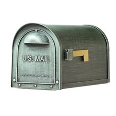 a mailbox with the letter u s mail on it's front and side