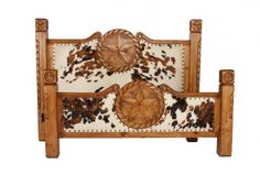 Ranch Collection Vaquero Bed Western Bed, Cowhide Upholstery, Lodge Furniture, Ranch Furniture, Cowhide Furniture, Rustic Bedroom Furniture, Western Bedding, Western Bedroom, Barnwood Furniture