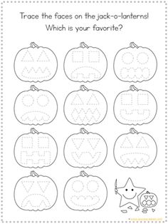 trace the faces on the jack - o - lanterns which is your favorite?