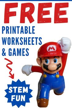 an advertisement for the nintendo free printable worksheets and games with mario on it