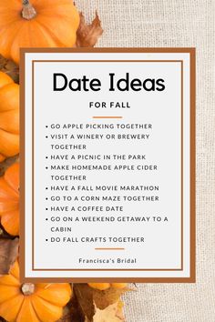 the date ideas for fall with pumpkins and leaves